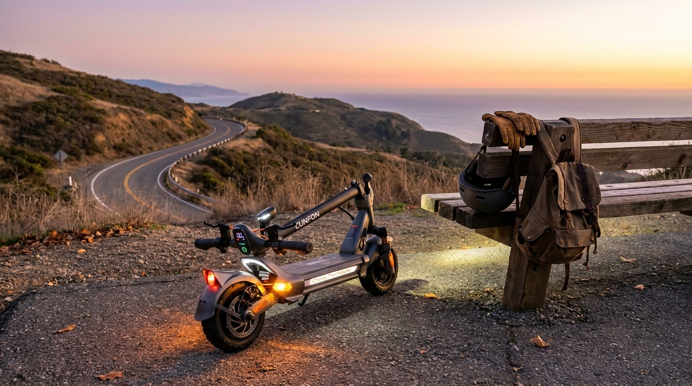 Electric Scooter Adult with 1200W Motor Folding E-Scooter, 50 Mile Range, 10.5" off Road Tires,Max Limited 31Mph,Fingerprint Unlock and App Controller — Lifestyle