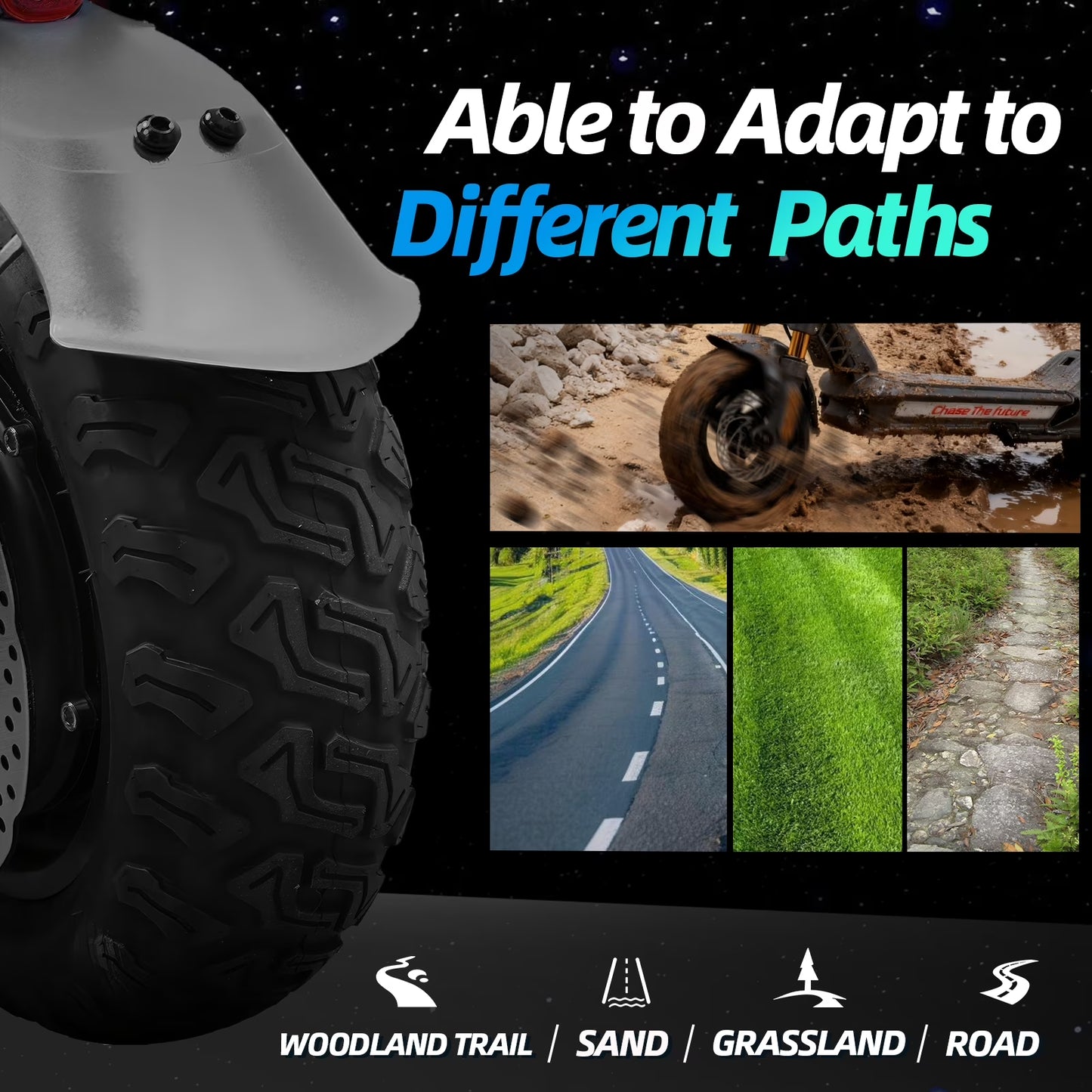 Electric Scooter Adult with 1200W Motor Folding E-Scooter, 50 Mile Range, 10.5" off Road Tires，Max Limited 31Mph，Fingerprint Unlock and App Controller