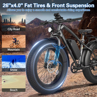 Electric Bike for Adults 26", 1000W (2000W Peak) E-Mountain Bike 48V 13AH UL2849